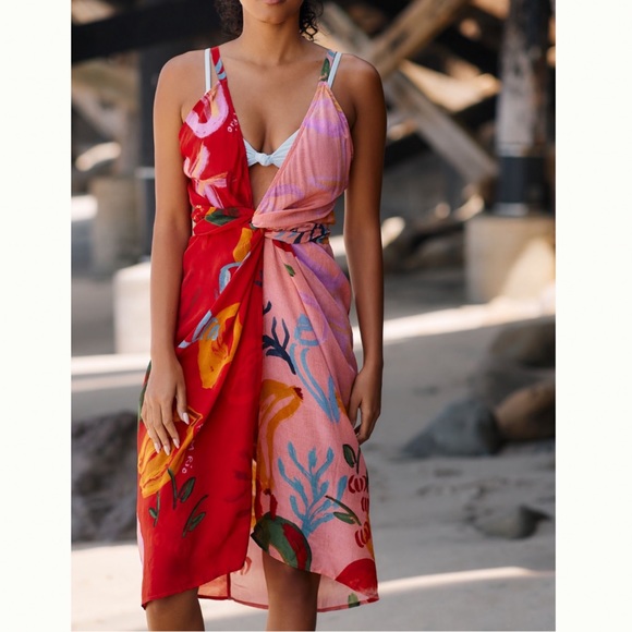 FARM RIO Mixed Fruits Cover-Up Midi Dress - Picture 8 of 12